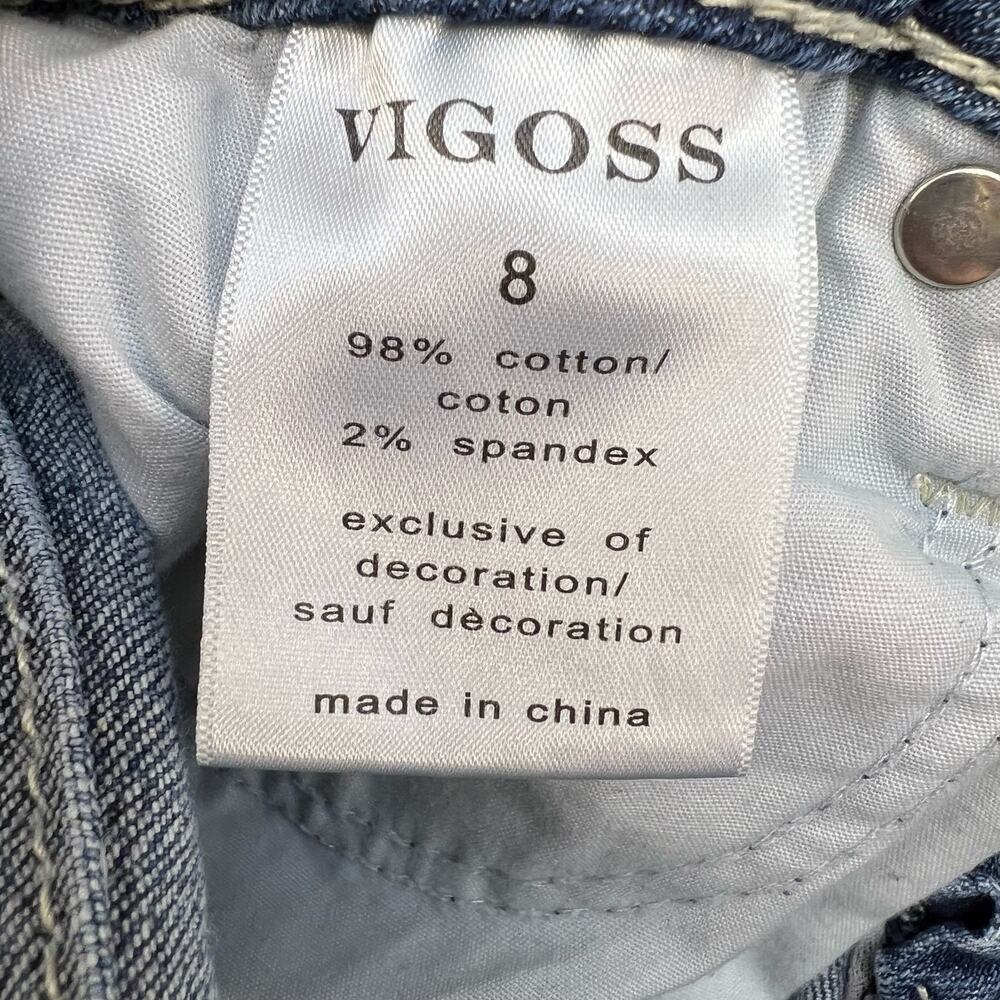 Vigoss Jeans Women's 8 Blue Skinny Embroidered Pockets Preppy Normcore Classic - Picture 9 of 15